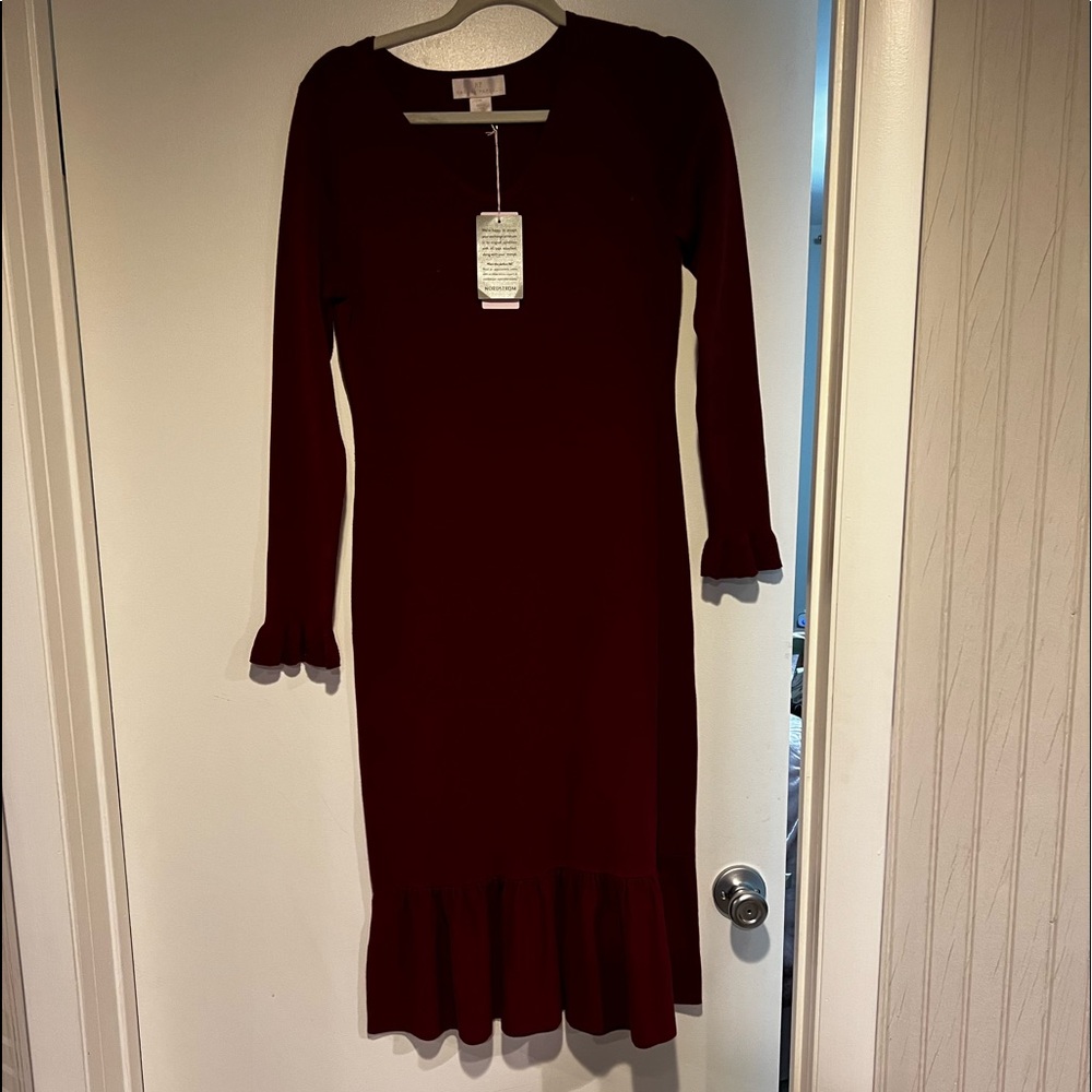 Rachal Parcell with tags..burgundy sweater dress .. brand new